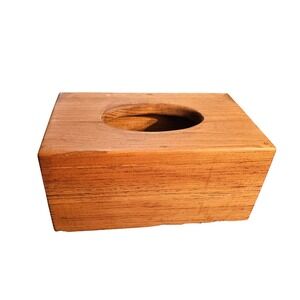 Vintage Wood‎ Tissue Box Cover Facial Square Rustic Wooden Rectangular Dispenser